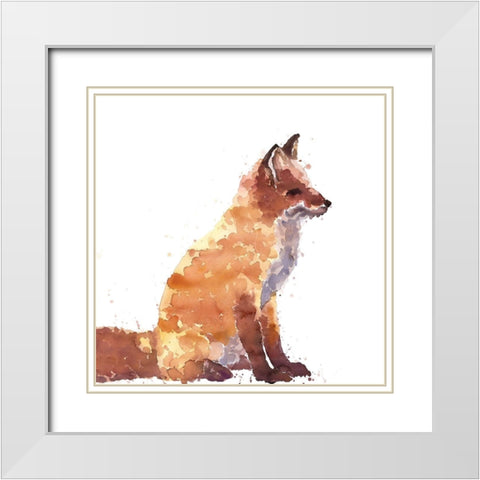 RED FOX White Modern Wood Framed Art Print with Double Matting by Atelier B Art Studio