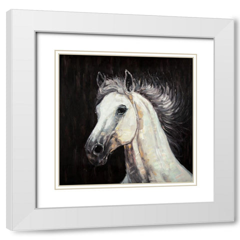 WHITE STAR White Modern Wood Framed Art Print with Double Matting by Atelier B Art Studio