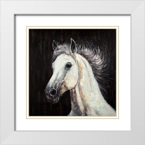 WHITE STAR White Modern Wood Framed Art Print with Double Matting by Atelier B Art Studio