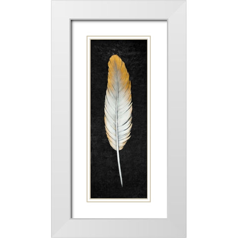 GOLDEN FEATHER White Modern Wood Framed Art Print with Double Matting by Atelier B Art Studio