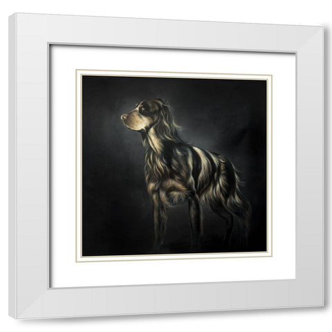 PICARD SPANIEL White Modern Wood Framed Art Print with Double Matting by Atelier B Art Studio