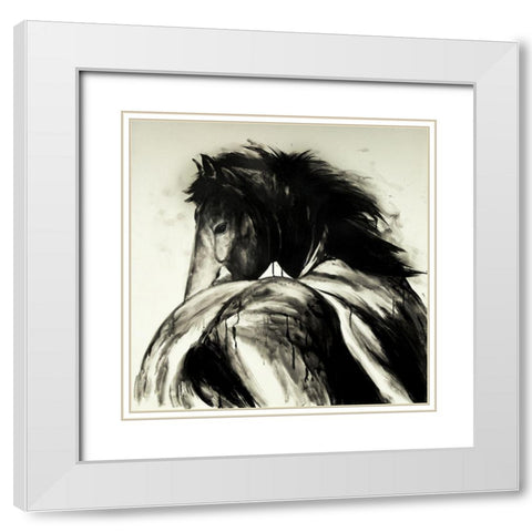 CLASSICAL HORSE White Modern Wood Framed Art Print with Double Matting by Atelier B Art Studio