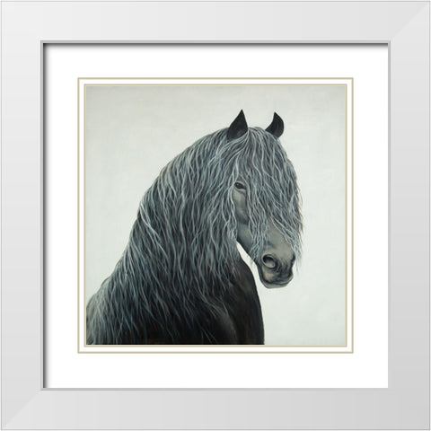 WILD HEART White Modern Wood Framed Art Print with Double Matting by Atelier B Art Studio
