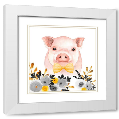 CHIC PIG White Modern Wood Framed Art Print with Double Matting by Atelier B Art Studio