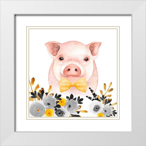 CHIC PIG White Modern Wood Framed Art Print with Double Matting by Atelier B Art Studio