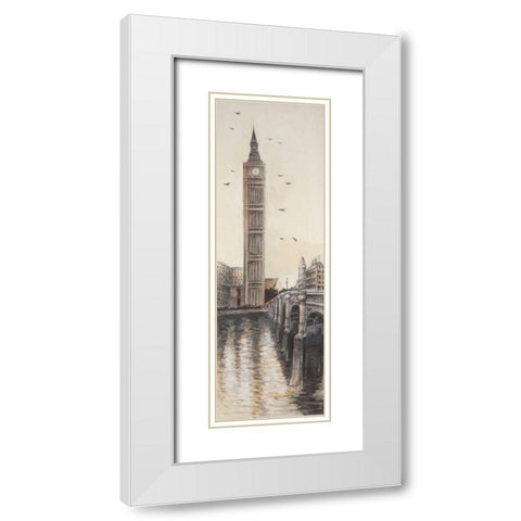 Big Ben in London White Modern Wood Framed Art Print with Double Matting by Atelier B Art Studio