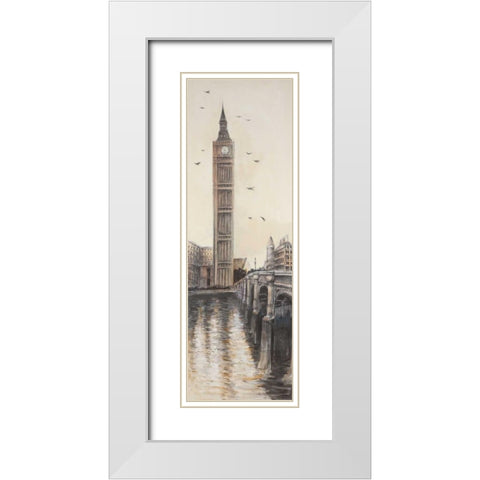 Big Ben in London White Modern Wood Framed Art Print with Double Matting by Atelier B Art Studio