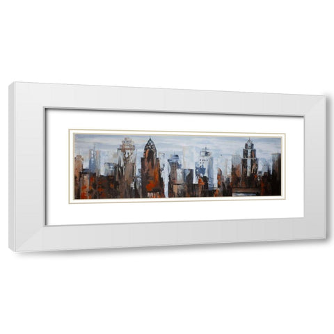 GRAY DAY IN THE CITY White Modern Wood Framed Art Print with Double Matting by Atelier B Art Studio