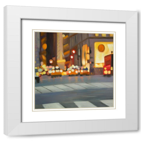 BLURRED VIEW OF NEW YORK White Modern Wood Framed Art Print with Double Matting by Atelier B Art Studio
