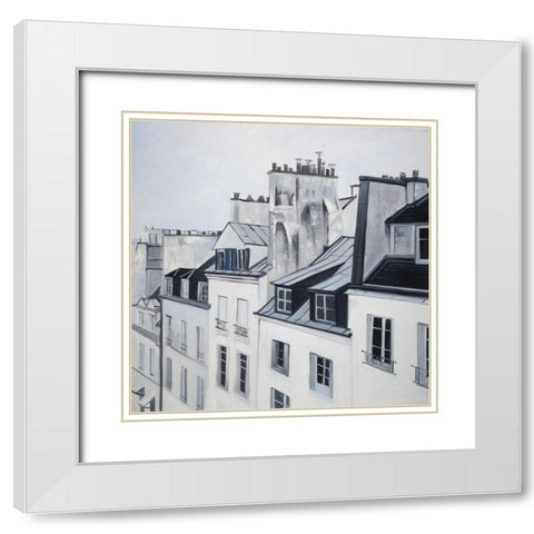 HISTORICAL BUILDINGS White Modern Wood Framed Art Print with Double Matting by Atelier B Art Studio