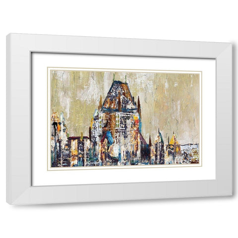 ABSTRACT CHÃ¢TEAU FRONTENAC White Modern Wood Framed Art Print with Double Matting by Atelier B Art Studio