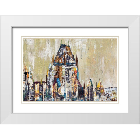 ABSTRACT CHÃ¢TEAU FRONTENAC White Modern Wood Framed Art Print with Double Matting by Atelier B Art Studio