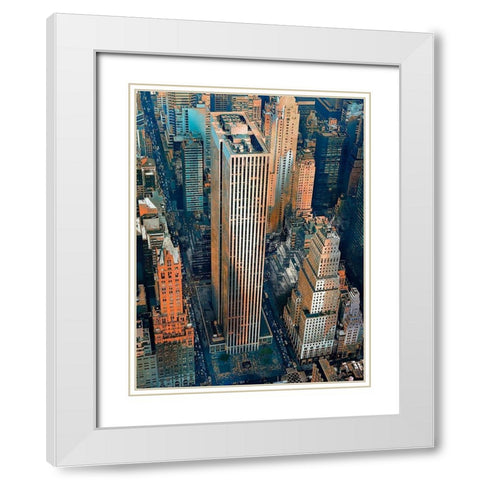 GENERAL MOTORS BUILDING White Modern Wood Framed Art Print with Double Matting by Atelier B Art Studio