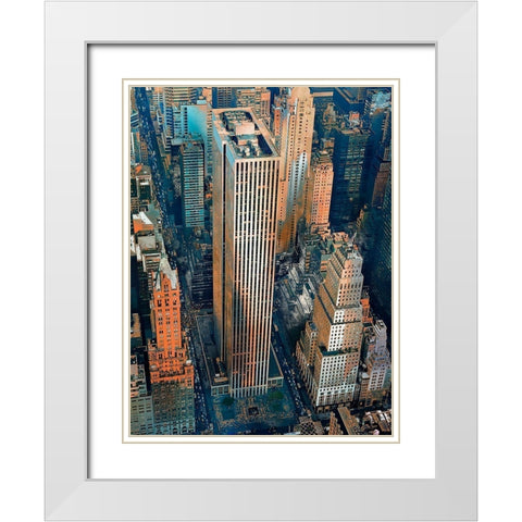 GENERAL MOTORS BUILDING White Modern Wood Framed Art Print with Double Matting by Atelier B Art Studio