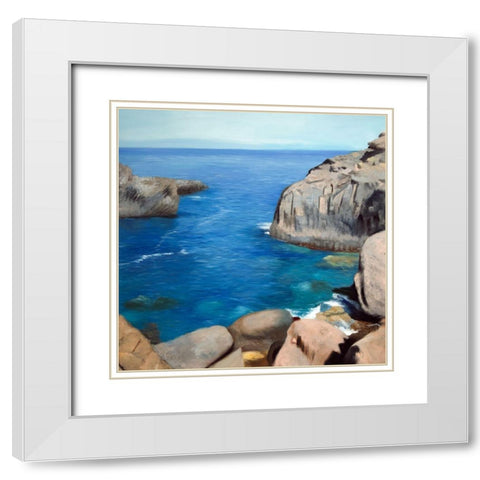 CALIFORNIA COAST White Modern Wood Framed Art Print with Double Matting by Atelier B Art Studio