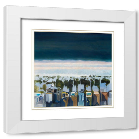 BIRDS EYE VIEW OF BEACH White Modern Wood Framed Art Print with Double Matting by Atelier B Art Studio