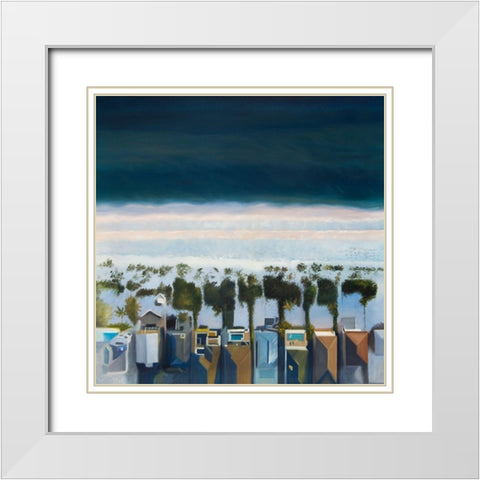 BIRDS EYE VIEW OF BEACH White Modern Wood Framed Art Print with Double Matting by Atelier B Art Studio