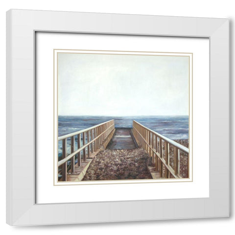 RELAXING BEACH White Modern Wood Framed Art Print with Double Matting by Atelier B Art Studio