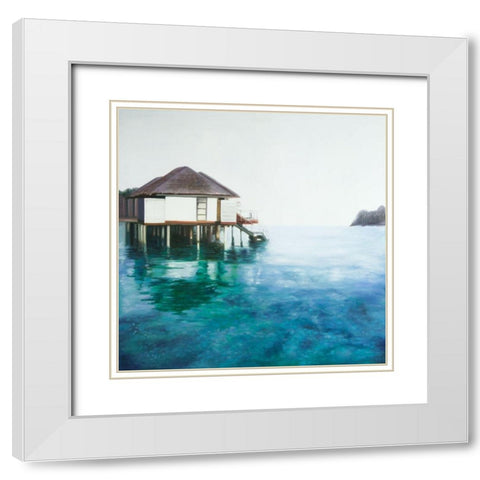 DREAM TRAVEL White Modern Wood Framed Art Print with Double Matting by Atelier B Art Studio