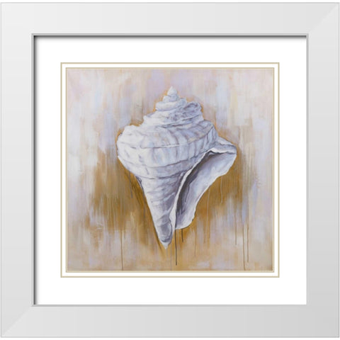 Conical Shell White Modern Wood Framed Art Print with Double Matting by Atelier B Art Studio