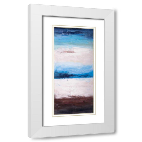 Colors of the Beach White Modern Wood Framed Art Print with Double Matting by Atelier B Art Studio
