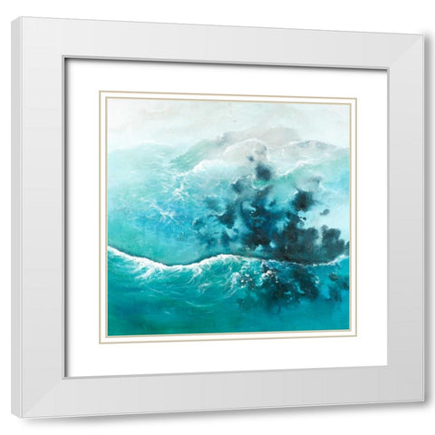 Seaside of the Caribbean White Modern Wood Framed Art Print with Double Matting by Atelier B Art Studio