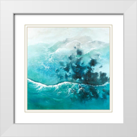 Seaside of the Caribbean White Modern Wood Framed Art Print with Double Matting by Atelier B Art Studio