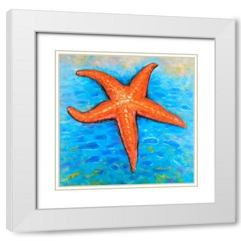 Starfish in the Sea White Modern Wood Framed Art Print with Double Matting by Atelier B Art Studio