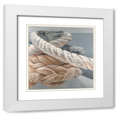 Tie-down ropes closeup White Modern Wood Framed Art Print with Double Matting by Atelier B Art Studio