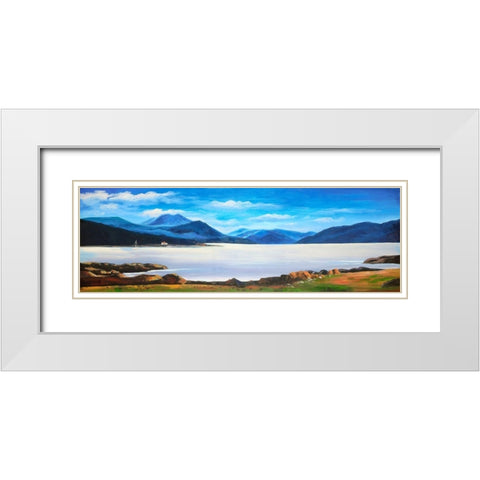 Scottish Highlands by a Beautiful Day White Modern Wood Framed Art Print with Double Matting by Atelier B Art Studio