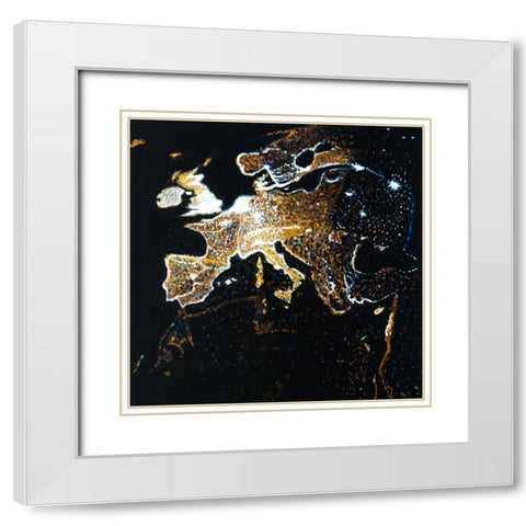 EUROPEAN CONTINENT White Modern Wood Framed Art Print with Double Matting by Atelier B Art Studio