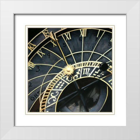 ASTROLOGIC CLOCK White Modern Wood Framed Art Print with Double Matting by Atelier B Art Studio