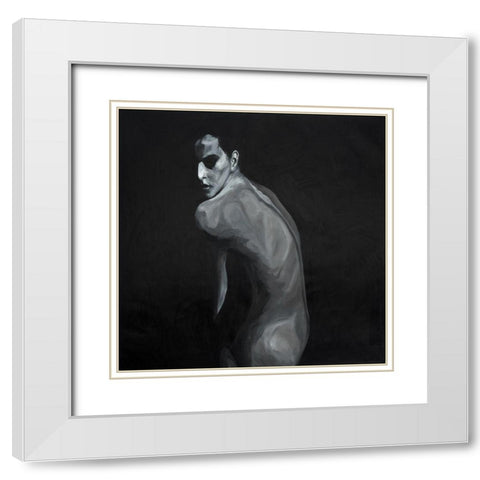DENUDED White Modern Wood Framed Art Print with Double Matting by Atelier B Art Studio