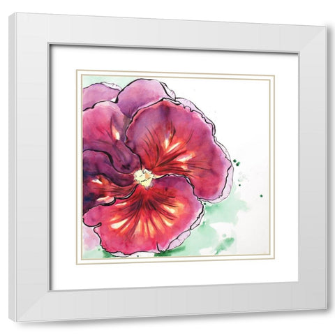 BLOSSOMING ORCHID WITH WAVY PETALS White Modern Wood Framed Art Print with Double Matting by Atelier B Art Studio