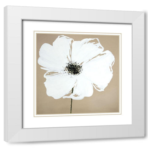 ABSTRACT COLOR SPLASH PETALS FLOWER White Modern Wood Framed Art Print with Double Matting by Atelier B Art Studio