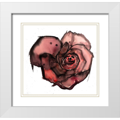 DARK ROSE White Modern Wood Framed Art Print with Double Matting by Atelier B Art Studio