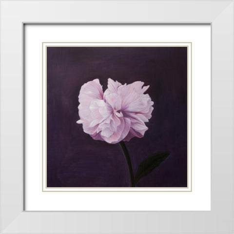 BEAUTIFUL PINK FLOWER White Modern Wood Framed Art Print with Double Matting by Atelier B Art Studio
