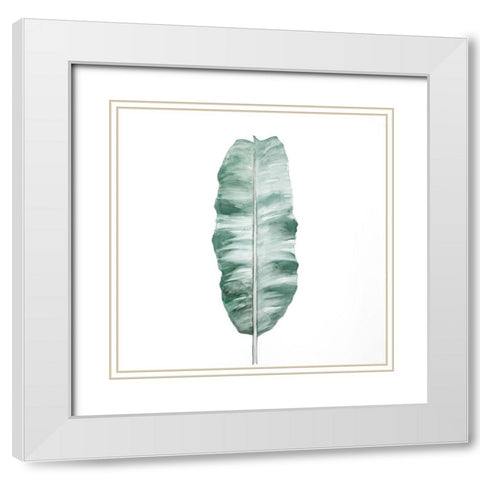BANANA LEAF White Modern Wood Framed Art Print with Double Matting by Atelier B Art Studio
