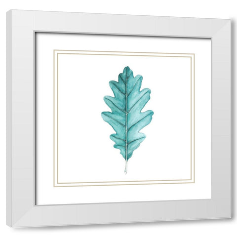 OAK LEAF White Modern Wood Framed Art Print with Double Matting by Atelier B Art Studio