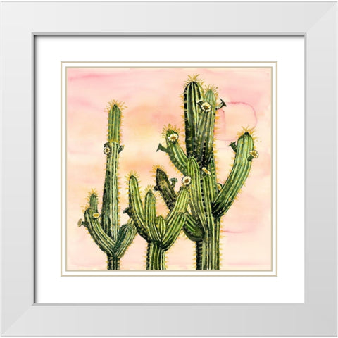 WEBEROCEREUS CACTUS White Modern Wood Framed Art Print with Double Matting by Atelier B Art Studio