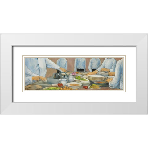 Cook Chefs at Work White Modern Wood Framed Art Print with Double Matting by Atelier B Art Studio