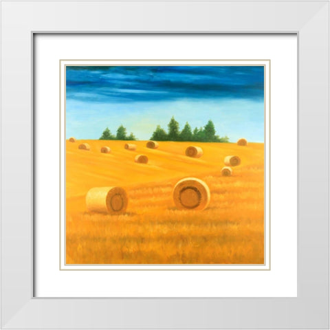 Landscape of the Countryside White Modern Wood Framed Art Print with Double Matting by Atelier B Art Studio