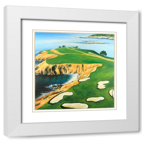 Golf Island Overhead View White Modern Wood Framed Art Print with Double Matting by Atelier B Art Studio
