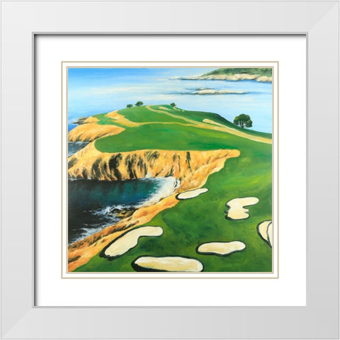 Golf Island Overhead View White Modern Wood Framed Art Print with Double Matting by Atelier B Art Studio
