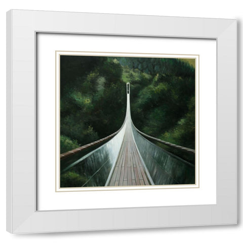 STEEP BRIDGE White Modern Wood Framed Art Print with Double Matting by Atelier B Art Studio