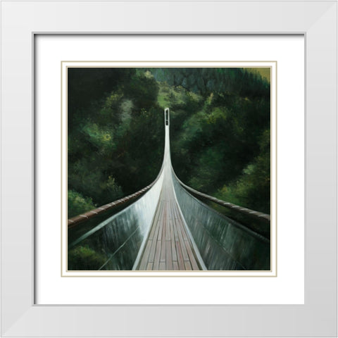 STEEP BRIDGE White Modern Wood Framed Art Print with Double Matting by Atelier B Art Studio