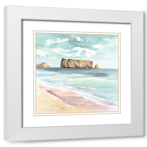ROCHER PERCÃ© White Modern Wood Framed Art Print with Double Matting by Atelier B Art Studio