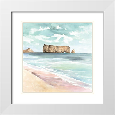 ROCHER PERCÃ© White Modern Wood Framed Art Print with Double Matting by Atelier B Art Studio