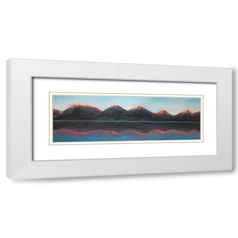 Mountains and Calm Lake White Modern Wood Framed Art Print with Double Matting by Atelier B Art Studio