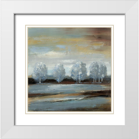 Grey landscape White Modern Wood Framed Art Print with Double Matting by Atelier B Art Studio